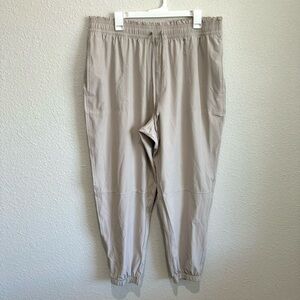 Abercrombie & Fitch Women's XL Grey Beige Casual Jogger Sweatpants Minimal Gym